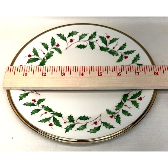 3 Lenox Dimension Holiday Holly & Berries Salad Plates 8 1/8" - Picture 5 of 7